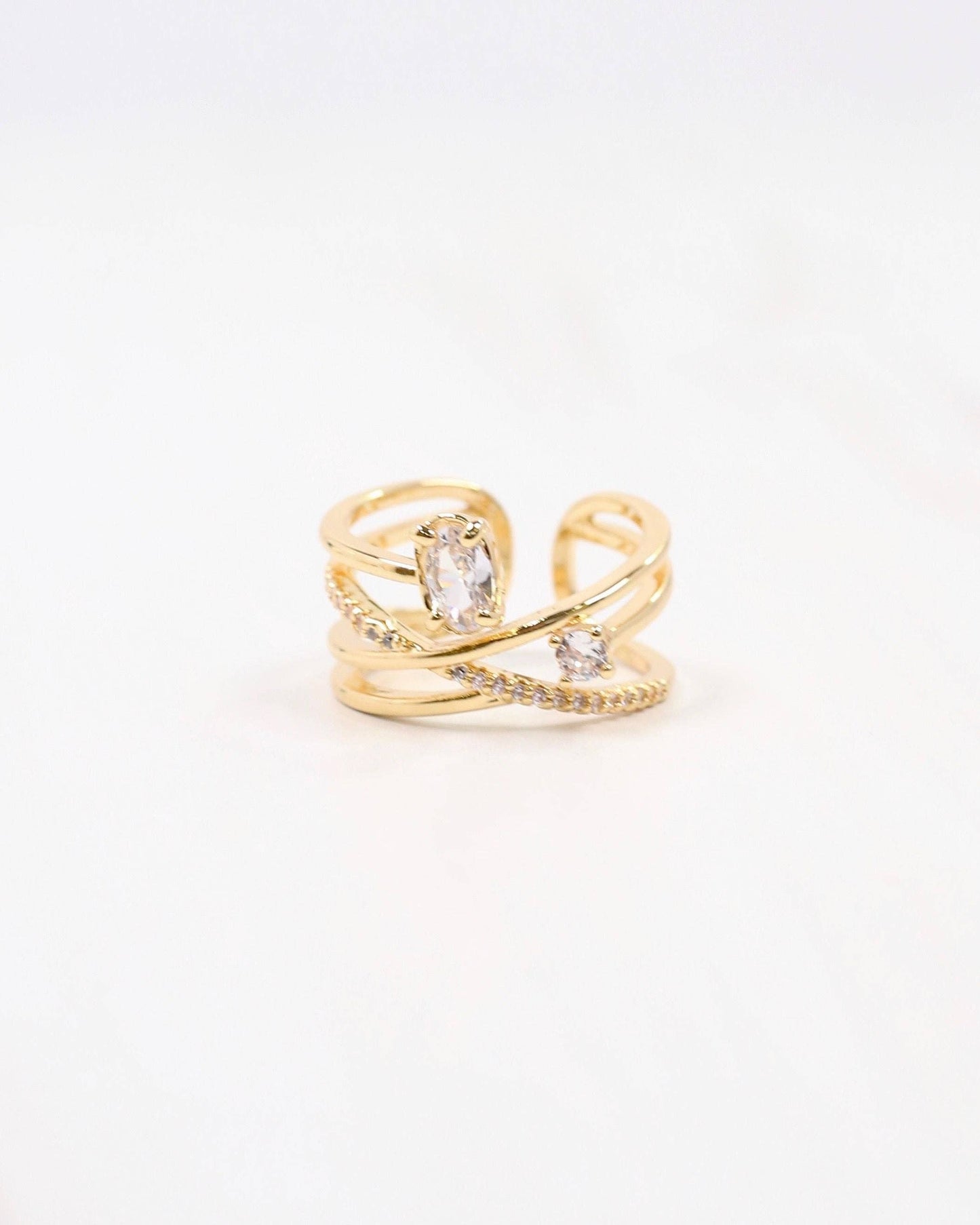Reneau Crisscross Ring Gold: Default
