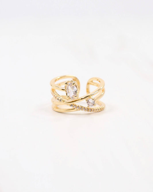 Reneau Crisscross Ring Gold: Default