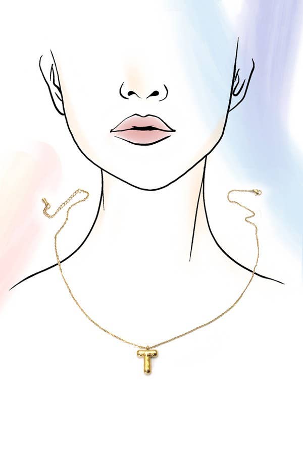 18K STAINLESS STEEL TARNISH FREE  INITIAL NECKLACE: L