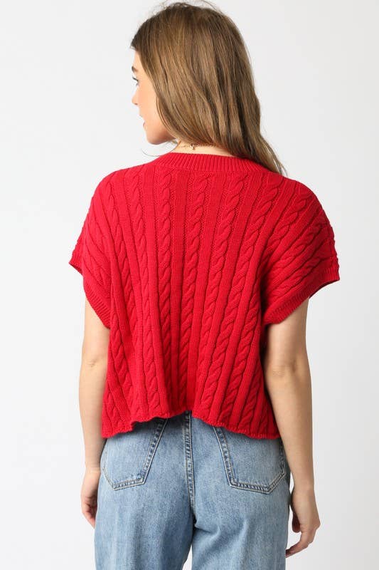 Alina Sweater Vest Top: Burgundy / Contemporary / L