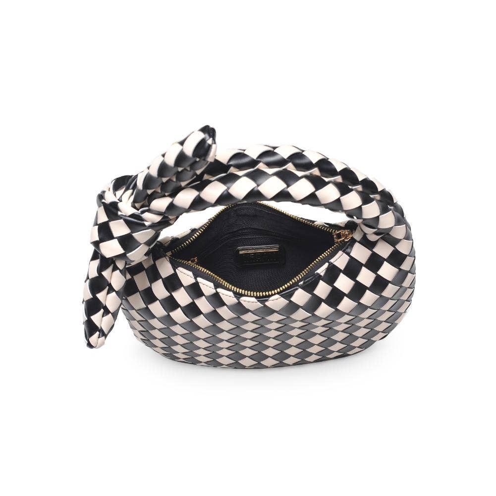 Lizbeth Woven Knot Clutch: Black