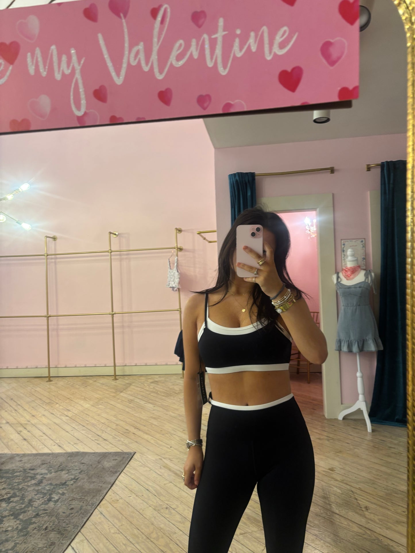 Black Layering Bra and Leggings Set