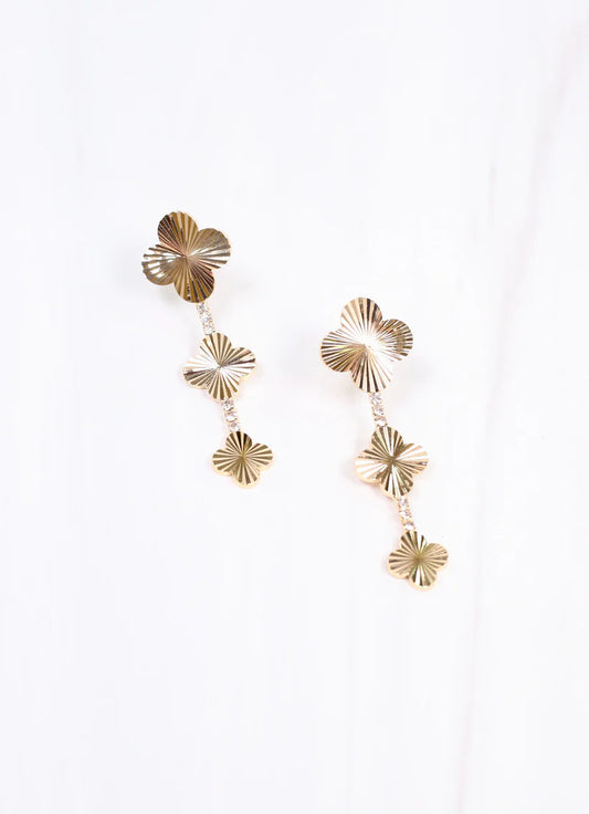 Luken Clover Drop Earring Gold