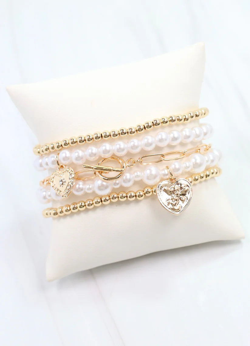 Randy Pearl Bracelet Set Ivory
